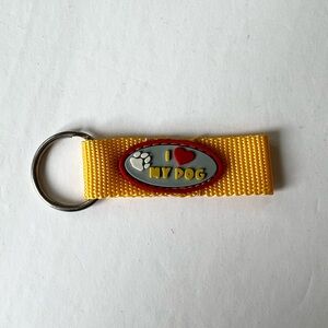 Vintage I Love My‎ Dog Keychain Yellow 2.5”